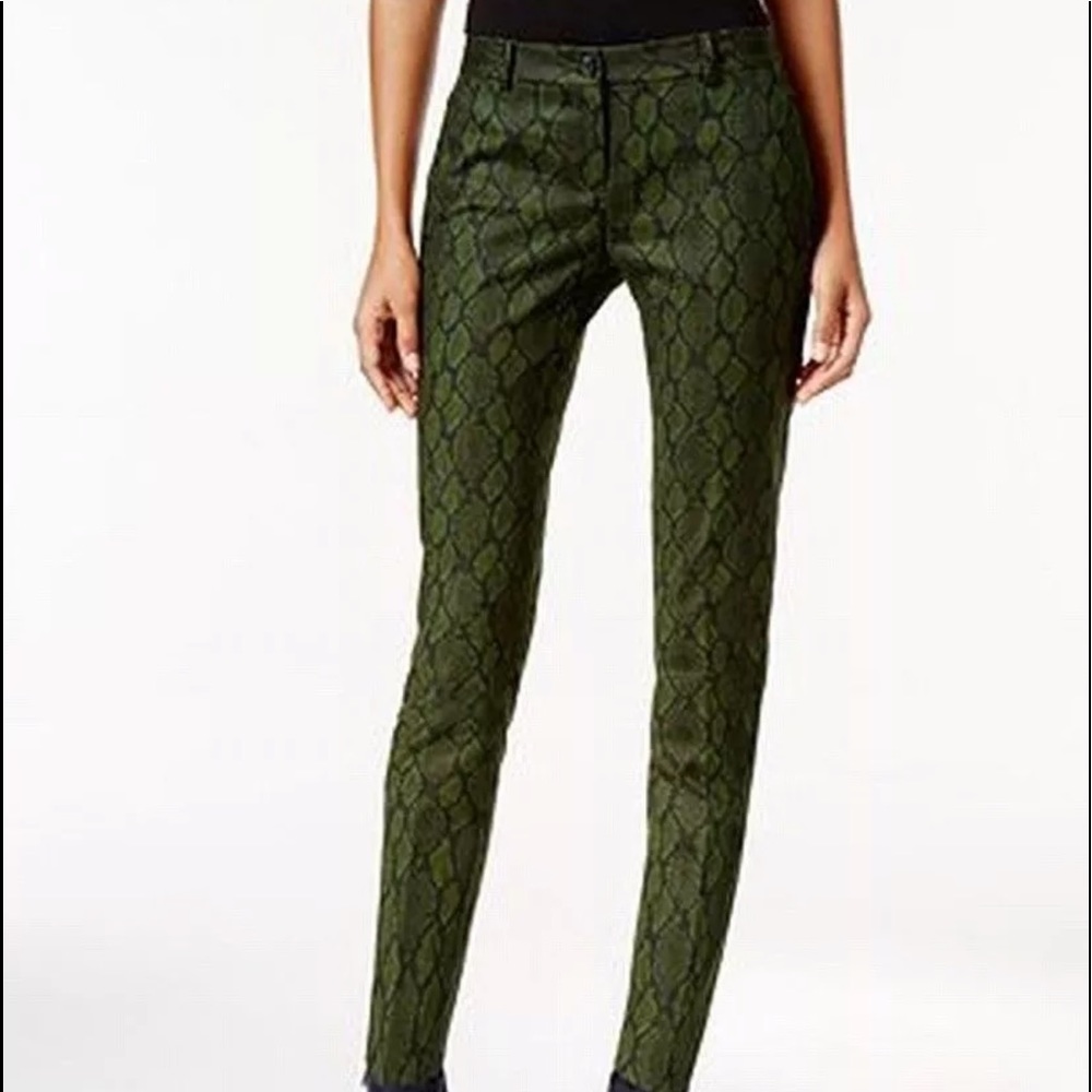 Michael Kors Green Black Python Print Pants - image 1